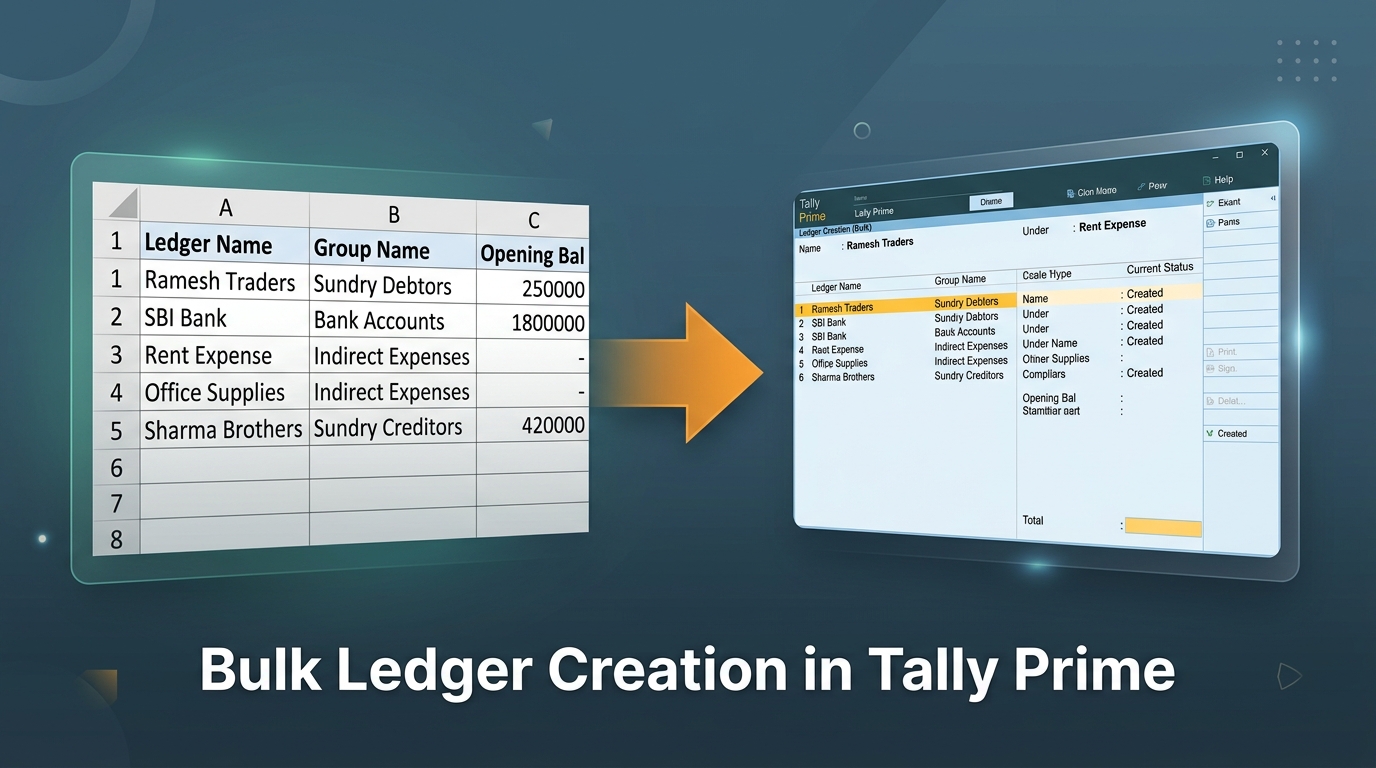 How to Create Ledgers in Bulk in Tally Prime